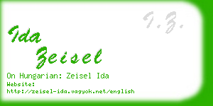 ida zeisel business card